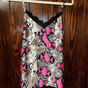 Pink and Black Animal Print Camisole